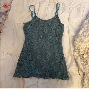 Blue tank top with lace. Maurices; size small.